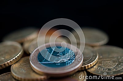 Euro Coins. Editorial Stock Photo