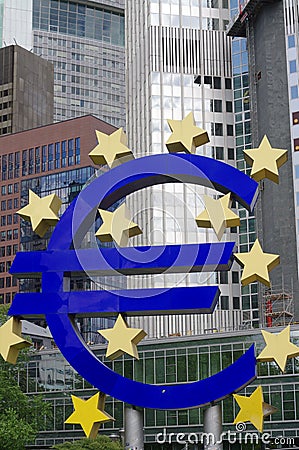 Euro currency sign Editorial Stock Photo