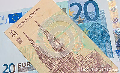 Euro - Dinar Stock Photo