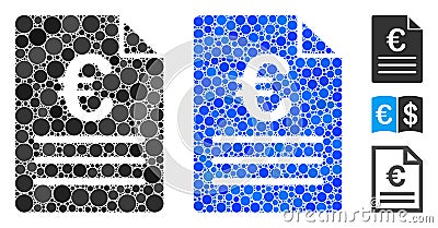 Euro Document Composition Icon of Round Dots Vector Illustration