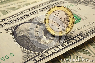 Euro and dollar Stock Photo