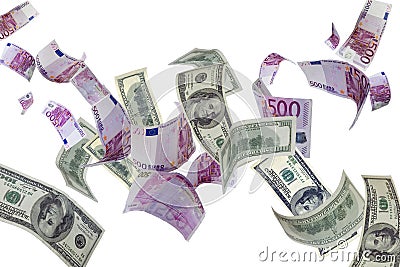 Euro & dollar Stock Photo