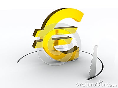 Euro falling down finance risk concept Stock Photo