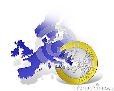 Euro and financial crisis Stock Photo