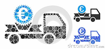 Euro gift delivery Composition Icon of Circle Dots Vector Illustration