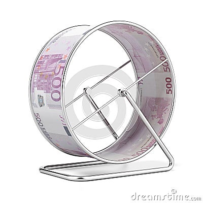 Euro Hamster Wheel Stock Photo