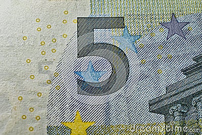 5 euro macro background for business finance themes Stock Photo