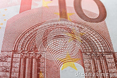10 euro macro with gates picture Stock Photo