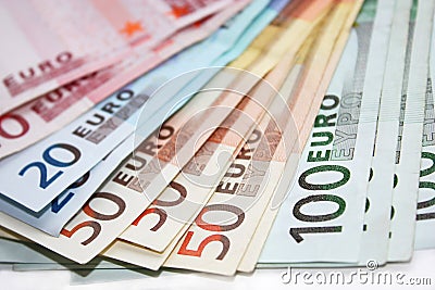 Euro money banknotes Stock Photo