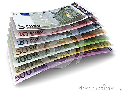 Euro Money Banknotes Stock Photo