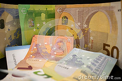 Euro Money. euro cash background. Euro Money Banknotes Stock Photo