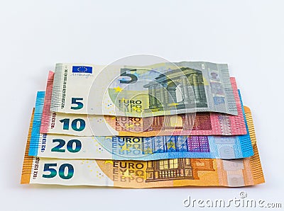 Euro Money European Banknotes Stock Photo