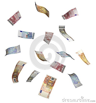 Euro Money Rain Stock Photo