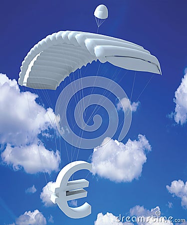 Euro money symbol in sky Stock Photo