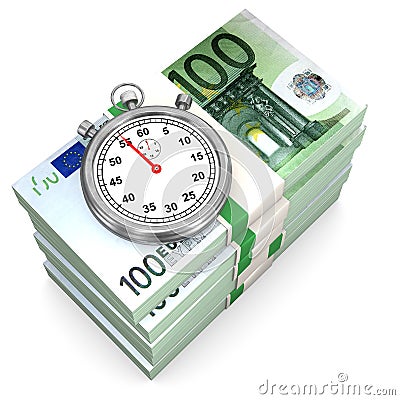 Stopwatch Euro Stock Photo