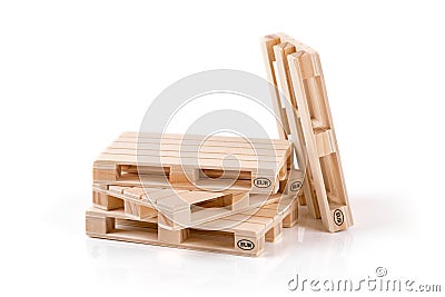 Euro pallet isolated on white background Stock Photo