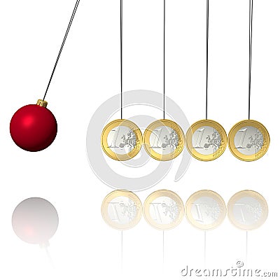 Euro pendular with bauble Stock Photo