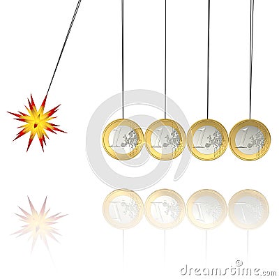 Euro pendular with christmas star Stock Photo