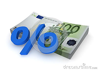 Euro - percents Stock Photo