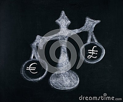 Euro and pound Stock Photo