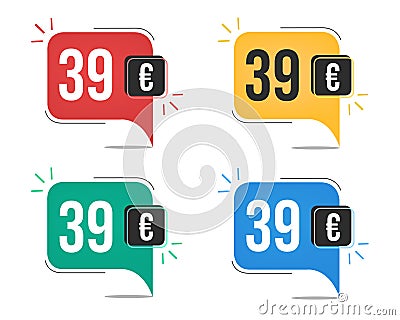 39 euro price Vector Illustration