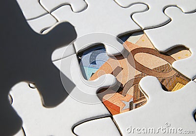 Euro puzzle Stock Photo