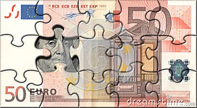 Euro puzzle Stock Photo