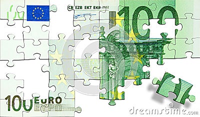 Euro Puzzle Stock Photo