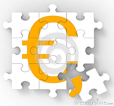 Euro Puzzle Shows European Currency Stock Photo