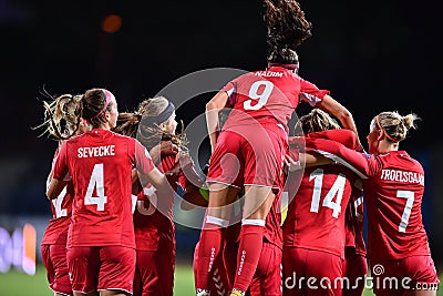 Euro 2022 Qualifiers - Italy Women vs Denmark Editorial Stock Photo