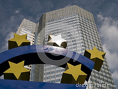 Euro sculpture Frankfurt Stock Photo