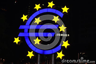 Euro Sculpture Frankfurt am Main Editorial Stock Photo
