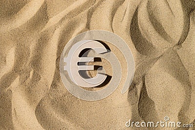 Euro Sign On the Sand Stock Photo