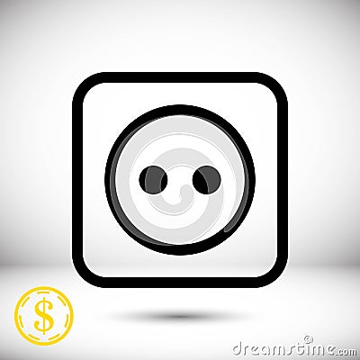 Euro socket icon stock vector illustration flat design Vector Illustration