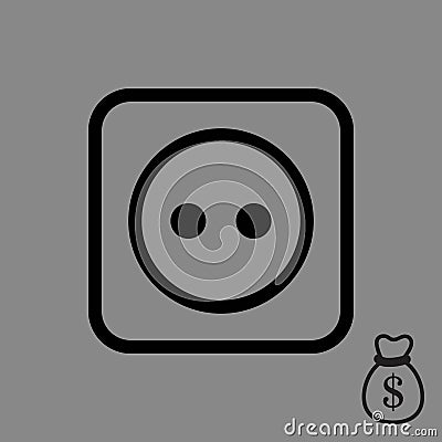 Euro socket icon stock vector illustration flat design Vector Illustration