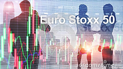 Euro Stoxx 50. STOXX50E. Index Eurozone concept. Stock Photo