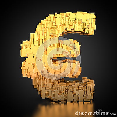Euro symbol with tech texture Stock Photo