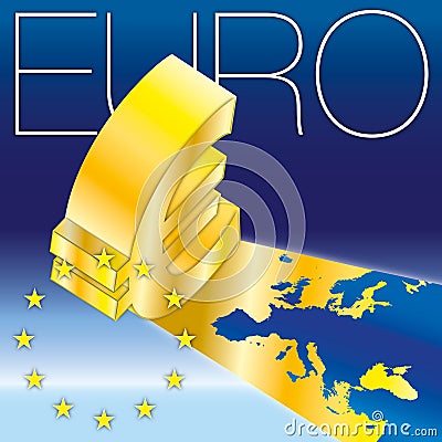 Euro symbols Cartoon Illustration