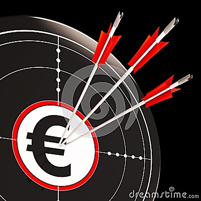 Euro Target Shows Security In Europe Stock Photo