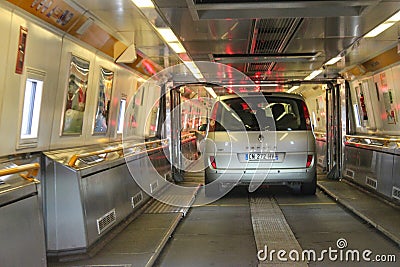 Euro tunnel train Editorial Stock Photo