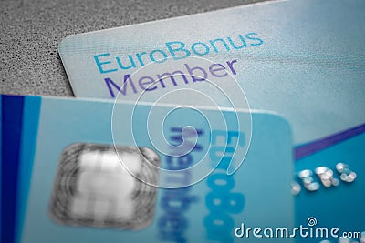 Eurobonus points member card. Stock Photo