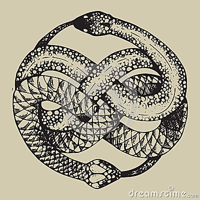 Vector Ouroboros symbol tattoo design Stock Photo