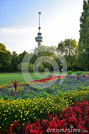 Euromast observation tower built specially for the 1960 Floriade, in Rotterdam Editorial Stock Photo