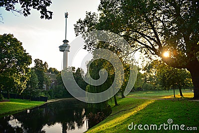 Euromast observation tower built specially for the 1960 Floriade Editorial Stock Photo