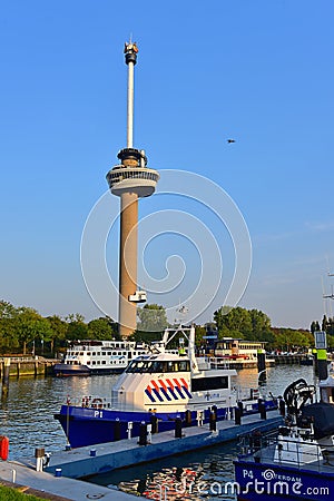 Euromast observation tower built specially for the 1960 Floriade Editorial Stock Photo