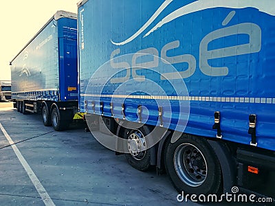 Euromega truck 25 meters Editorial Stock Photo