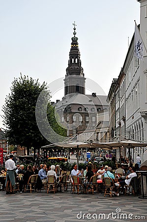 Europa cafe costours on amager torv Copenhagen Denmrk Editorial Stock Photo