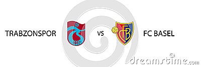 Europa Conference League. Trabzonspor TUR vs Basel SUI. Kyiv, Ukraine - November 8, 2022 Vector Illustration