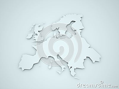 Europa continent with shadows Stock Photo