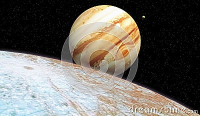 Europa io moon jupiter Stock Photo